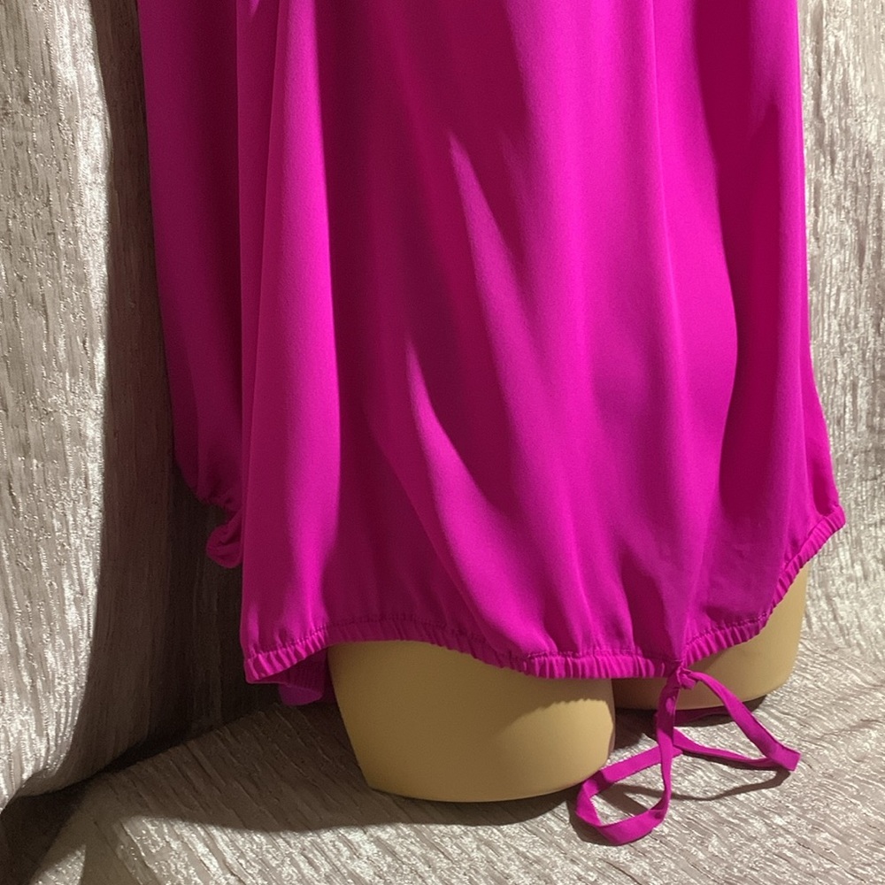 INC International Concepts Top Blouse 2X NWT Pink/Purple/Magenta Flame Stretchy - Picture 5 of 16